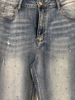 High-Rise Light Blue Studded Women’s Jeans